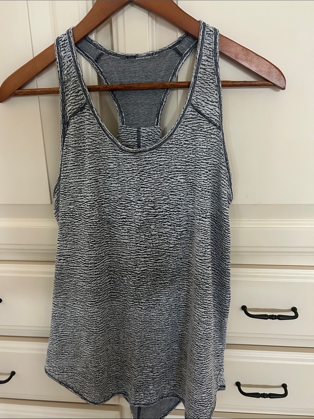 lululemon athletica Black & White Striated Racerback Tank
